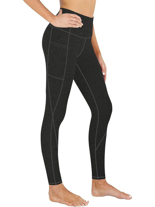 Women's High Waisted Yoga Pants with X-Band Side Pockets Tummy Control Workout Leggings for gym running