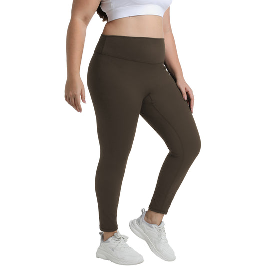 Funidos Plus Size Yoga Pants High Waisted Lounge Leggings Seamless Front Breathable Stretchable Soft Comfy for Women