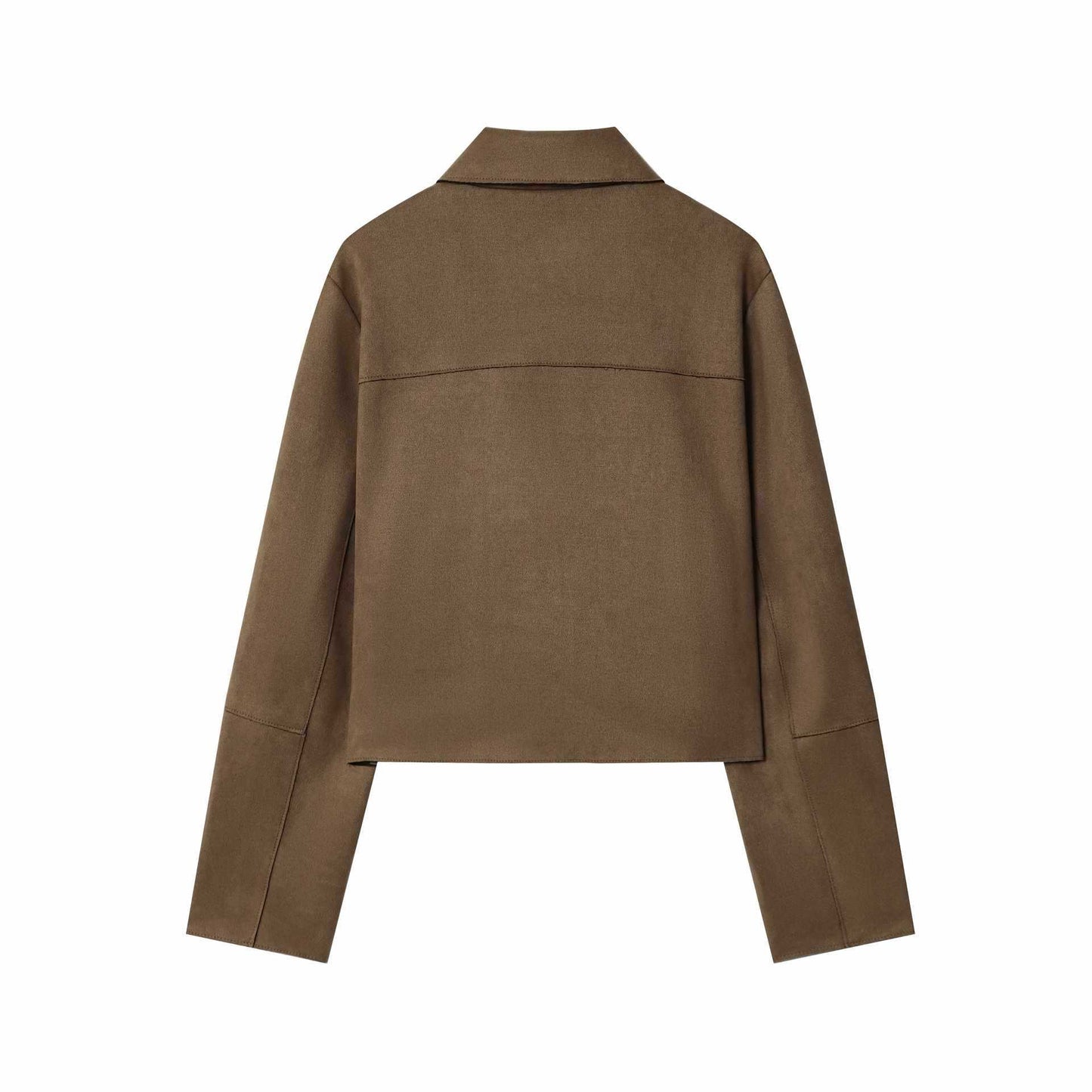 Sunzel Womens Cropped Trench Coat, Cream Camel Colorblock Short Fall Outerwear, Lapel Button Front Dress Coat with Flap Pockets