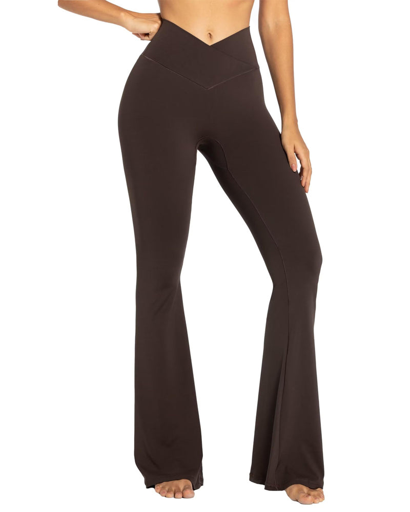 30'' Women's Cross Waist Flared Leggings