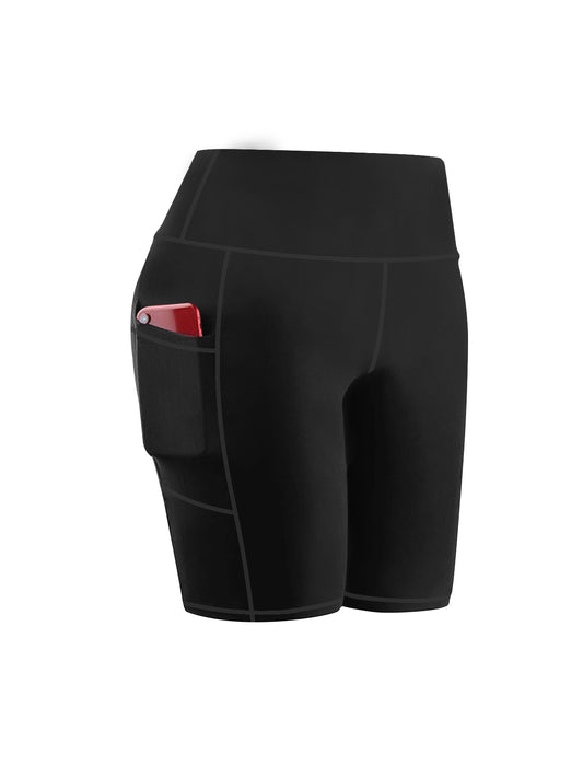 Sunzel Women's High-Waisted Yoga Shorts with Side Pockets 10-Inch Inseam Moisture-Wicking Workout Running Shorts