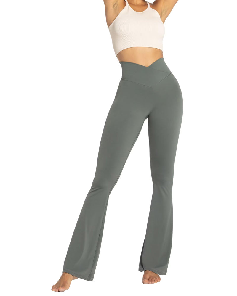 30'' Women's Cross Waist Flared Leggings