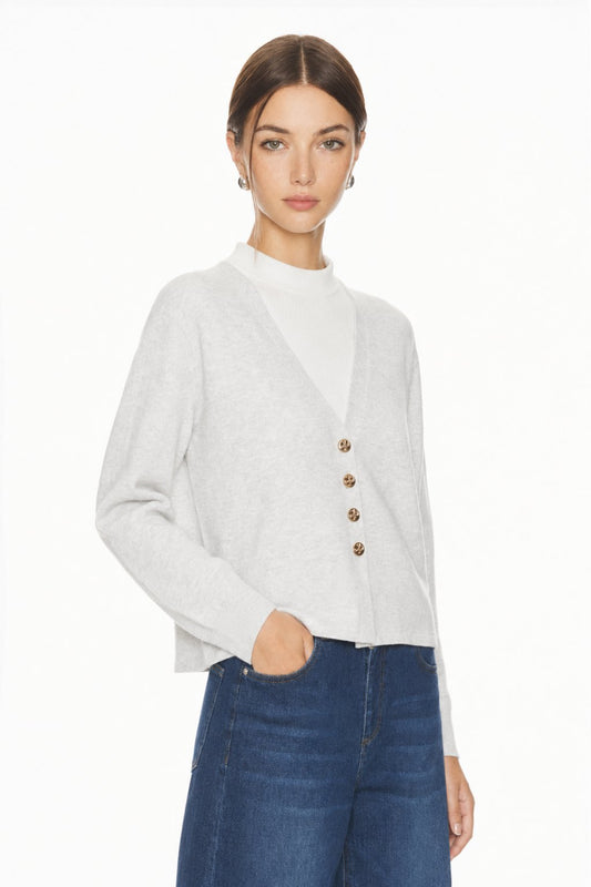 Sunzel Womens Sweater Coat V Neck Button Down Short Cardigan Long Sleeve Smoothing Fall Winter Casual Layering Top