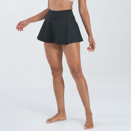 Women's Slit tennis Skirt with Shorts,High Elasticity Bodycon active skorts Breathable Comfort Fit for workout