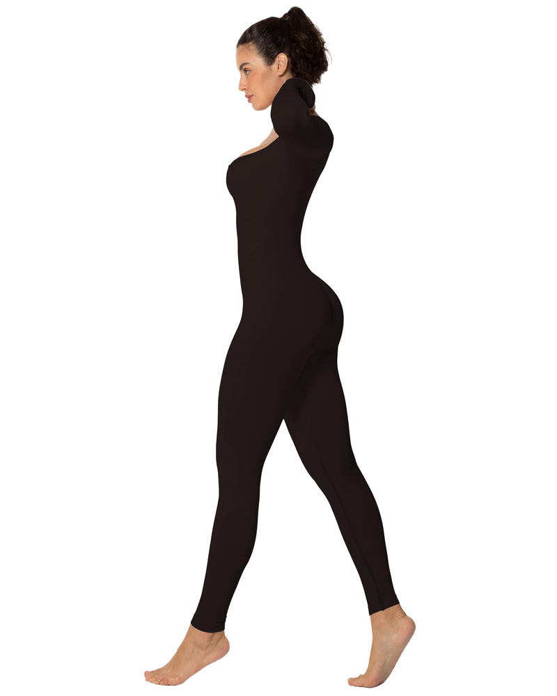 Square neck long sleeve jumpsuits