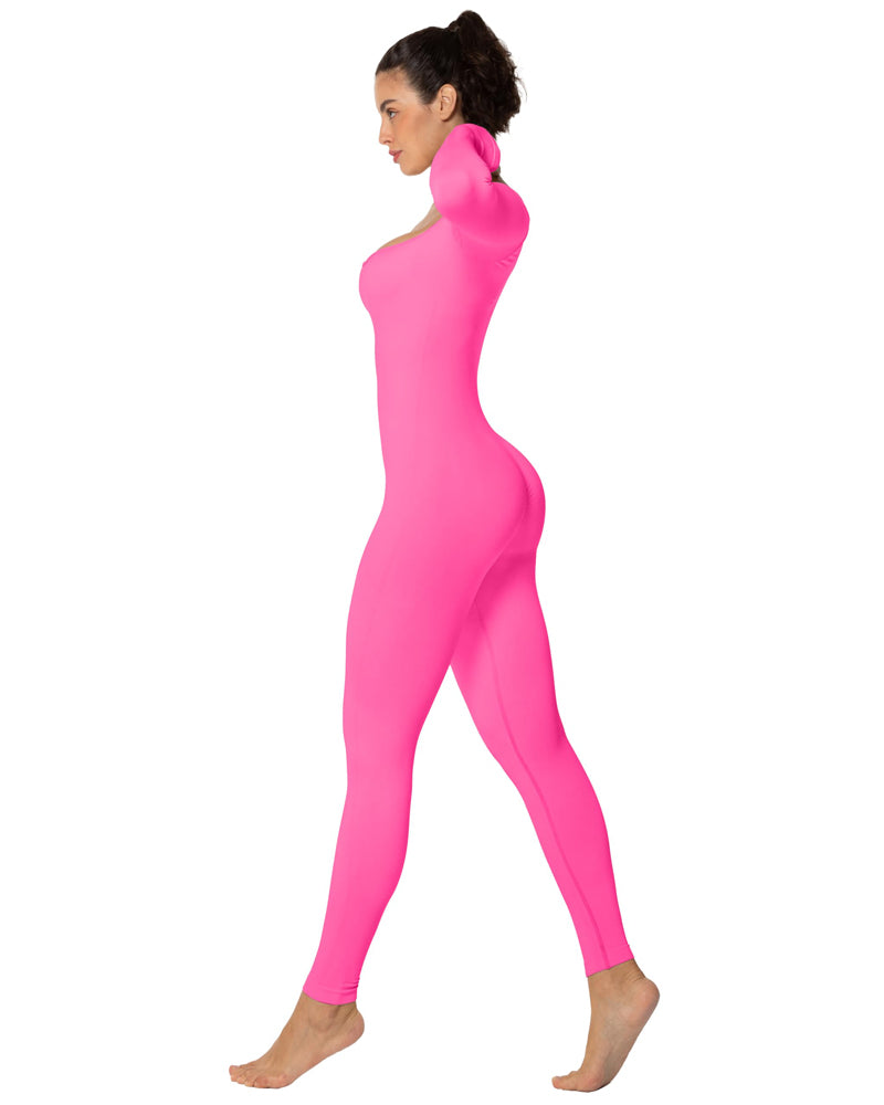 Square neck long sleeve jumpsuits