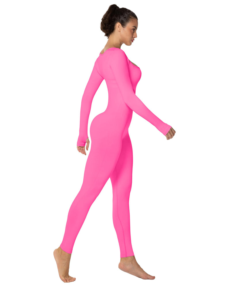 Square neck long sleeve jumpsuits