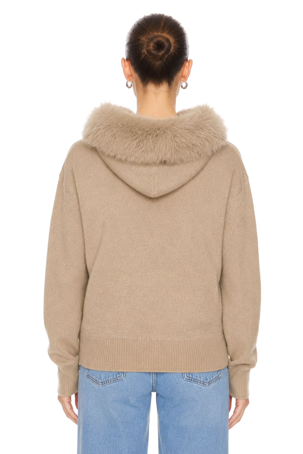 Sunzel WARM STYLISH KNIT COAT FOR WOMEN Faux Fur Collar Long Sleeve Zipper Cardigan Breathable Like Cotton Wrinkle-Resistant Perfect for Fall Winter Layering