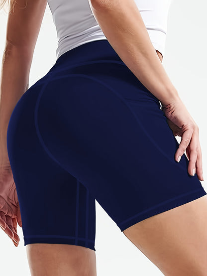 Plus Size 5XL High-Waisted Yoga Shorts for Women Tummy Control Workout Shorts with Phone Pocket Moisture-Wicking Fabric for Running Gym Yoga