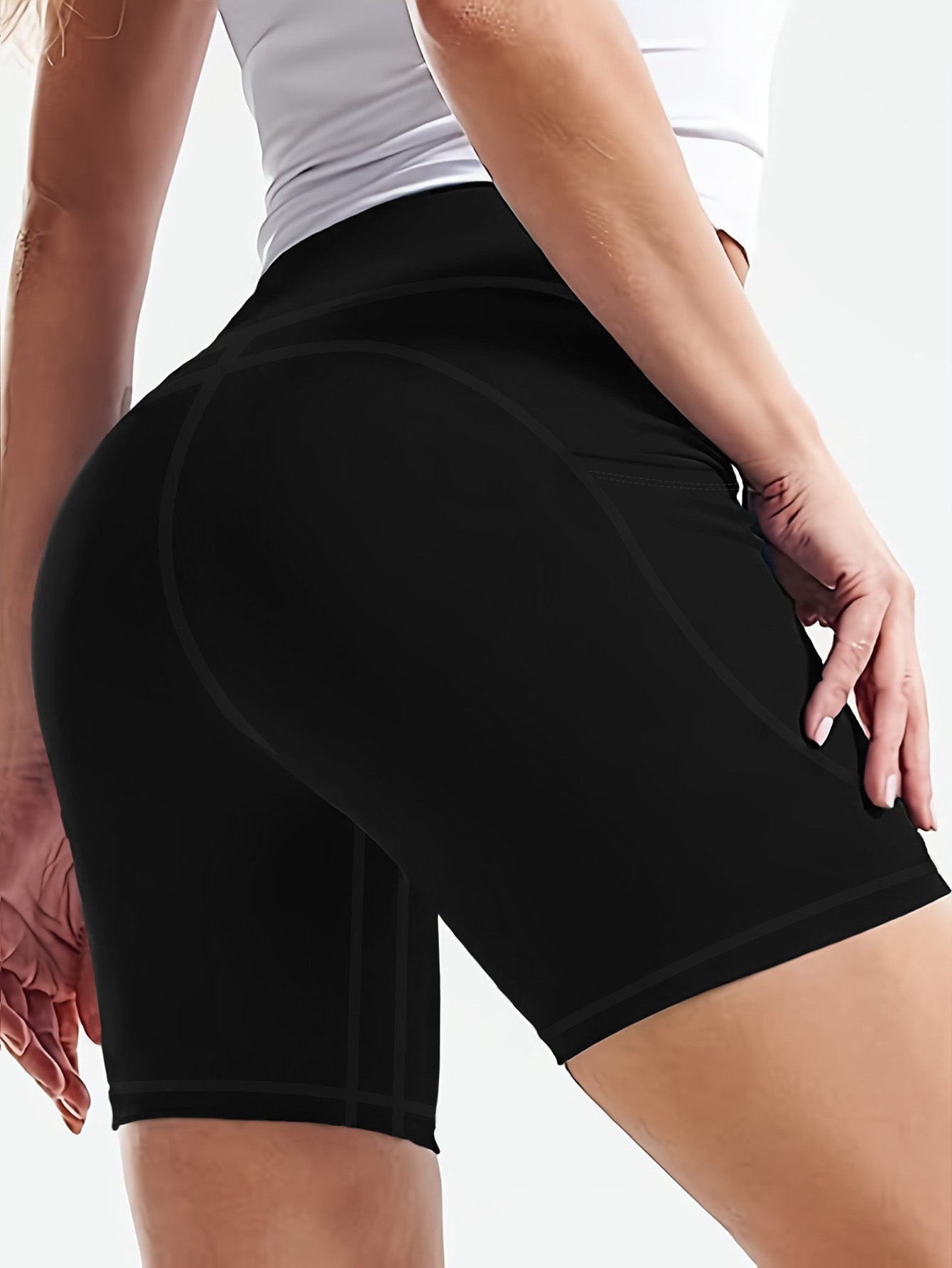 Plus Size 5XL High-Waisted Yoga Shorts for Women Tummy Control Workout Shorts with Phone Pocket Moisture-Wicking Fabric for Running Gym Yoga