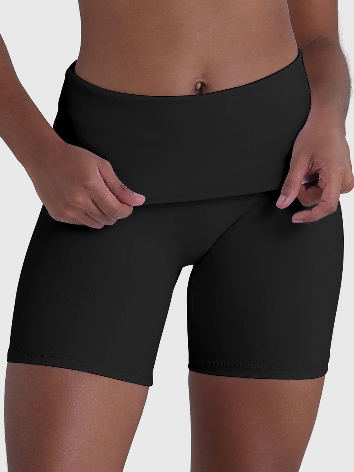 Sunzel Fold Over Biker Shorts Women High Waisted No Front Seam Tummy Control Compression Workout Athletic Gym Yoga Shorts