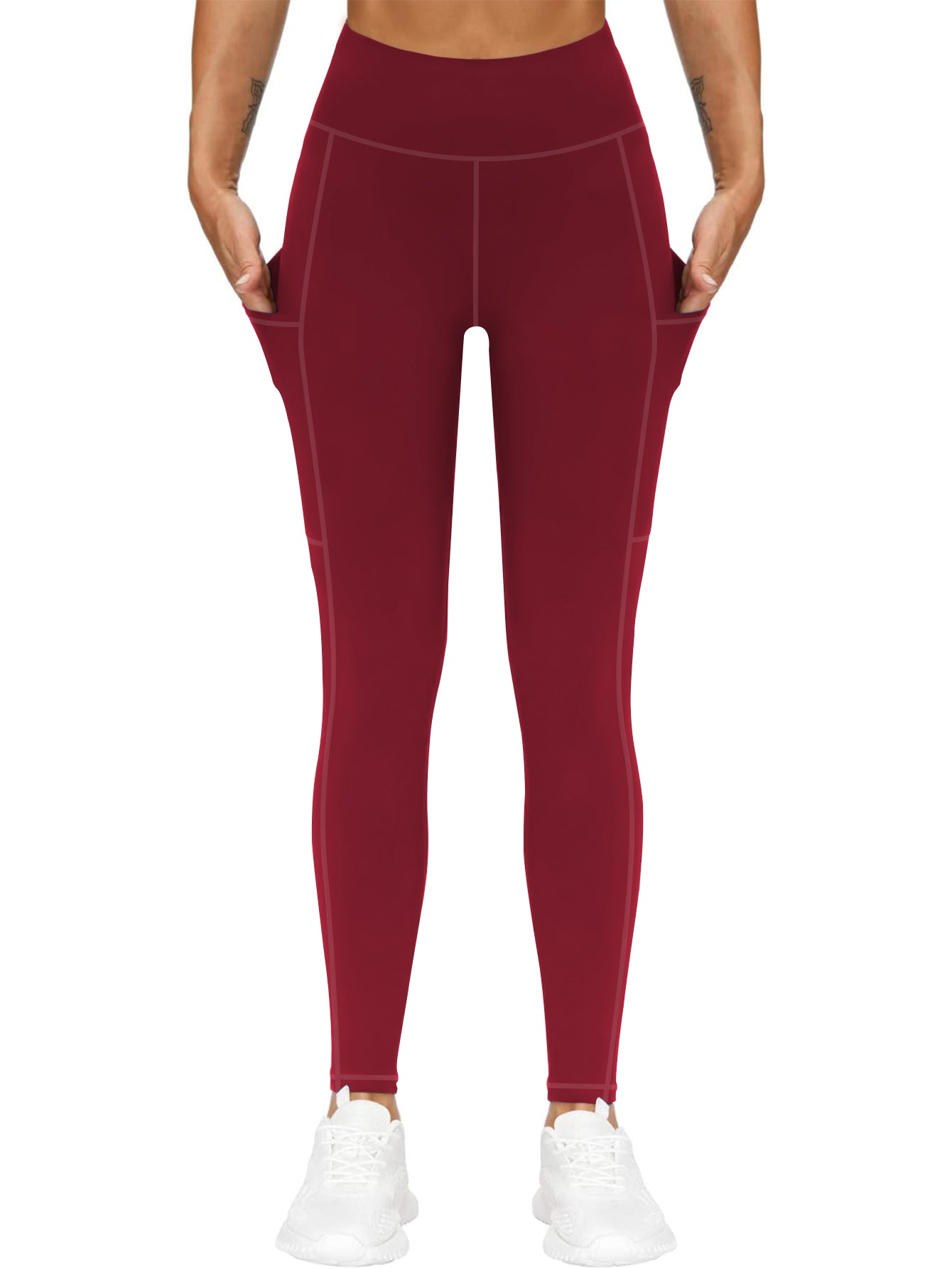 High-Waist Yoga Pants with Side Pocket Stretchable Comfortable Workout Leggings for Women Available in S-XXL Perfect for Yoga Gym and Daily Wear