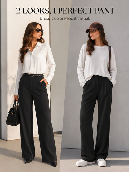 Sunzel Women's Wide Leg Dress Pants with Pockets Business Casual Trousers