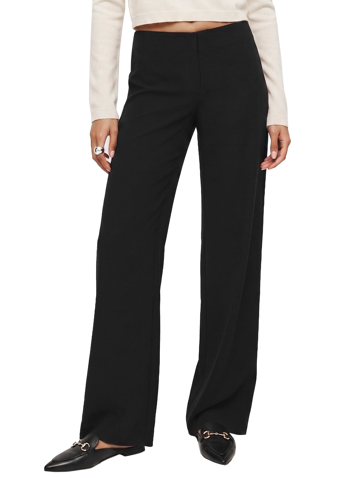 Sunzel Women's Mid Rise Wide Leg Dress Pants Stretchy Office Work Trousers