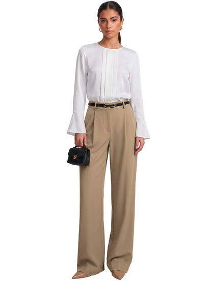 Sunzel Women's Wide Leg Dress Pants with Pockets Business Casual Trousers