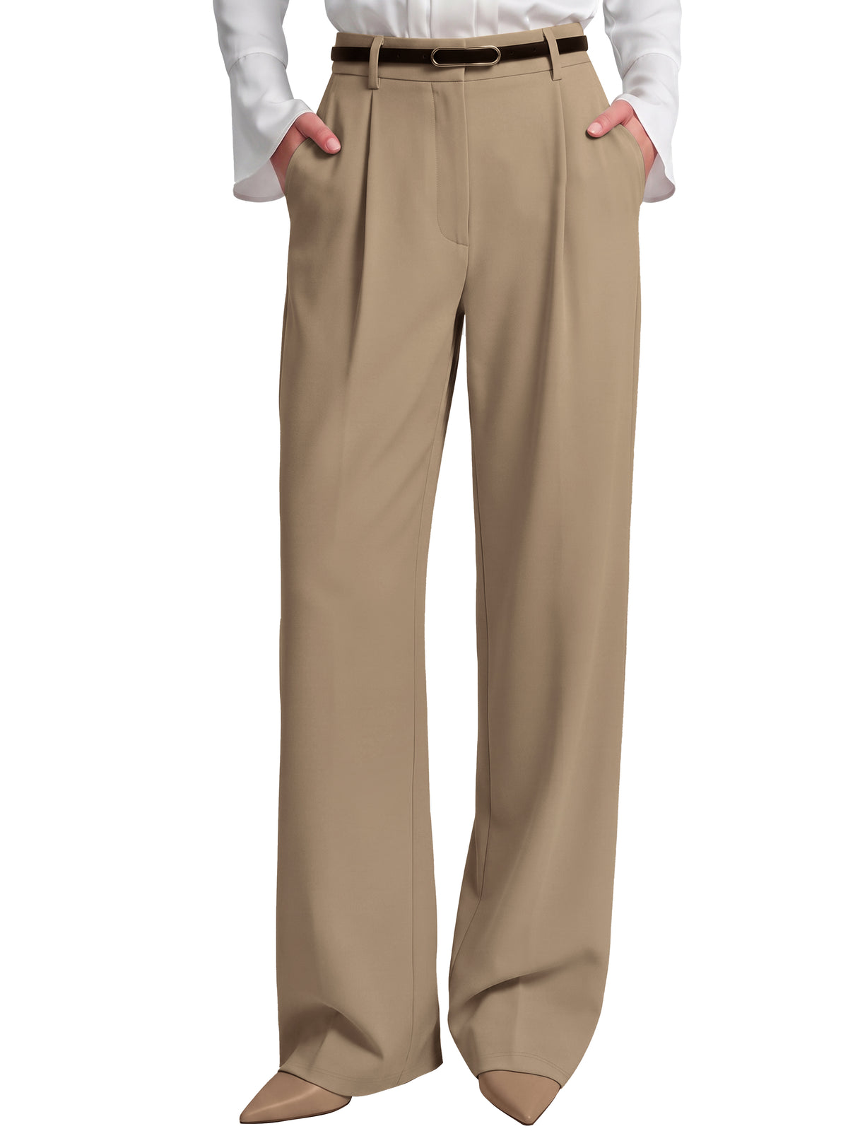 Sunzel Women's Wide Leg Dress Pants with Pockets Business Casual Trousers
