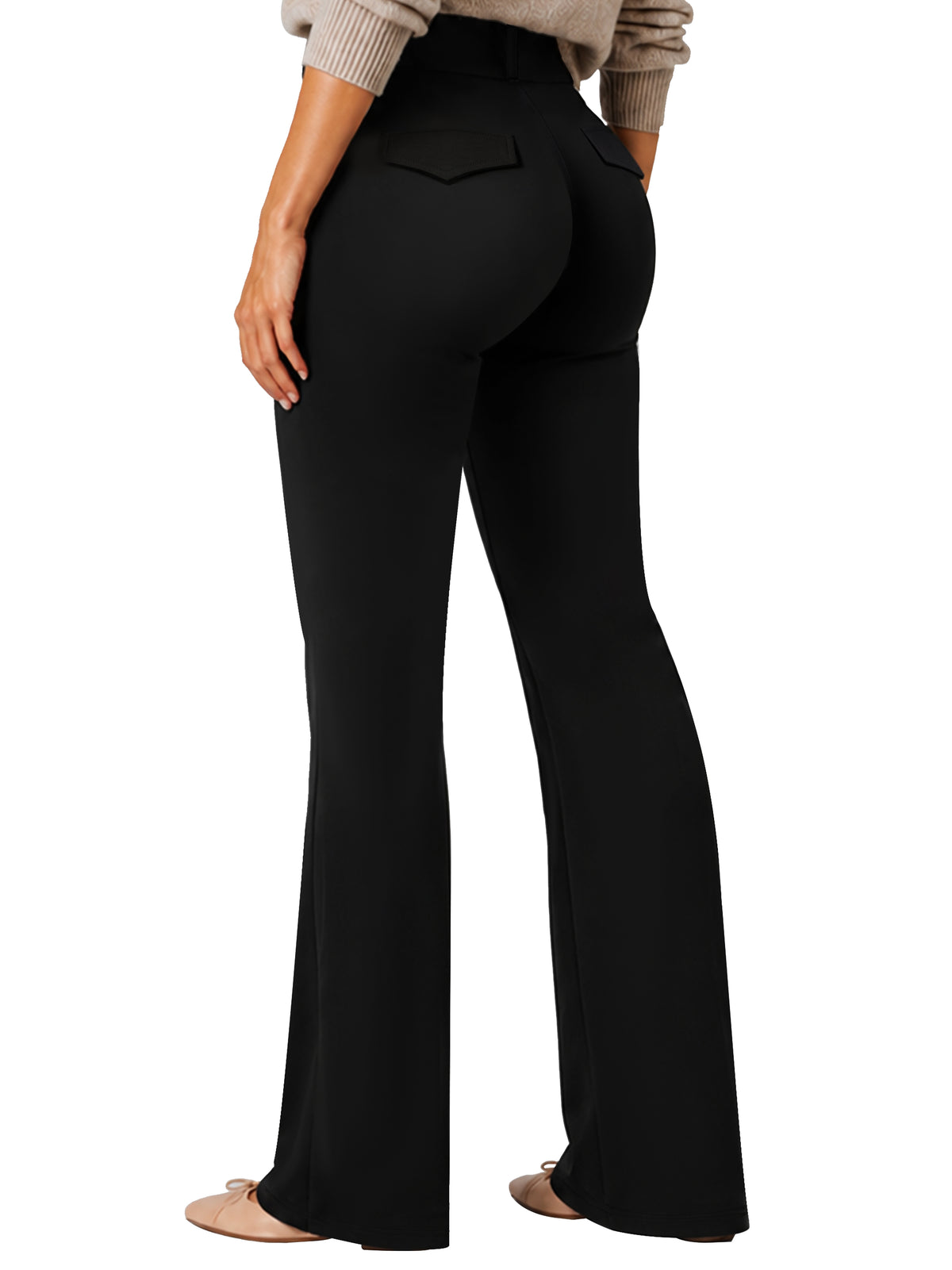 Sunzel Womens Mini Flare Dress Pants Hidden Butt Scrunch Work Trouser