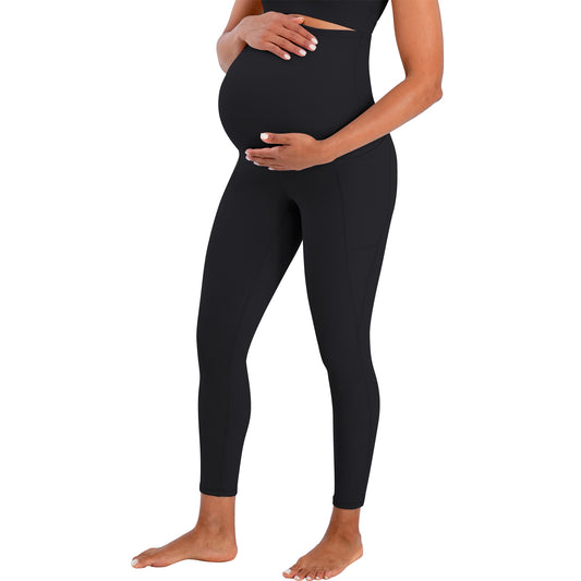 Funidos Maternity leggings Yoga Pants with Pockets High Waisted Over The Belly Buttery Soft Workout Leggings for Women Stretchy Pregnancy Activewear