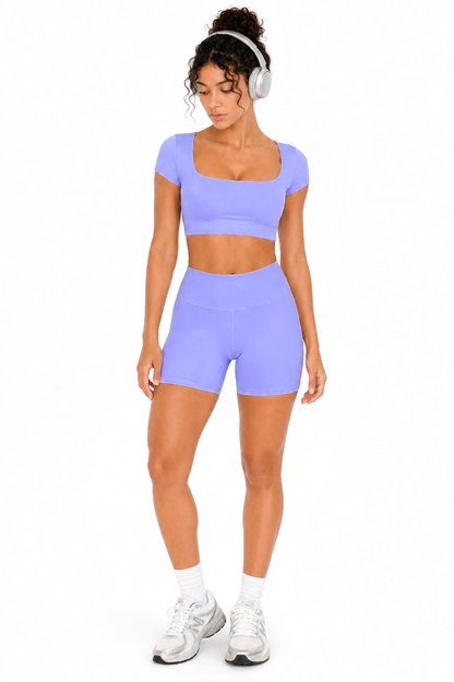 Sunzel Womens Short Sleeve Crop Top with Built in Bra Athletic Yoga T Shirt Casual Fitted Workout Gym Active Tee with Padding