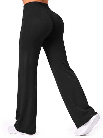 Sunzel Women's Wide Leg Yoga Pants Straight Leg High Waist Workout Leggings | No Front Seam, Hidden Butt Scrunch, Butt-Lifting Fit, Buttery-Soft Feel, Tummy Control, Multiple Inseams For Various Heights