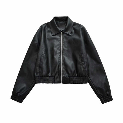 TRENDY URBAN STREET CASUAL JACKET – Lightweight, Oversized PU-Feel Outerwear with Pockets, Breathable & Wrinkle-Resistant for Everyday City Wear