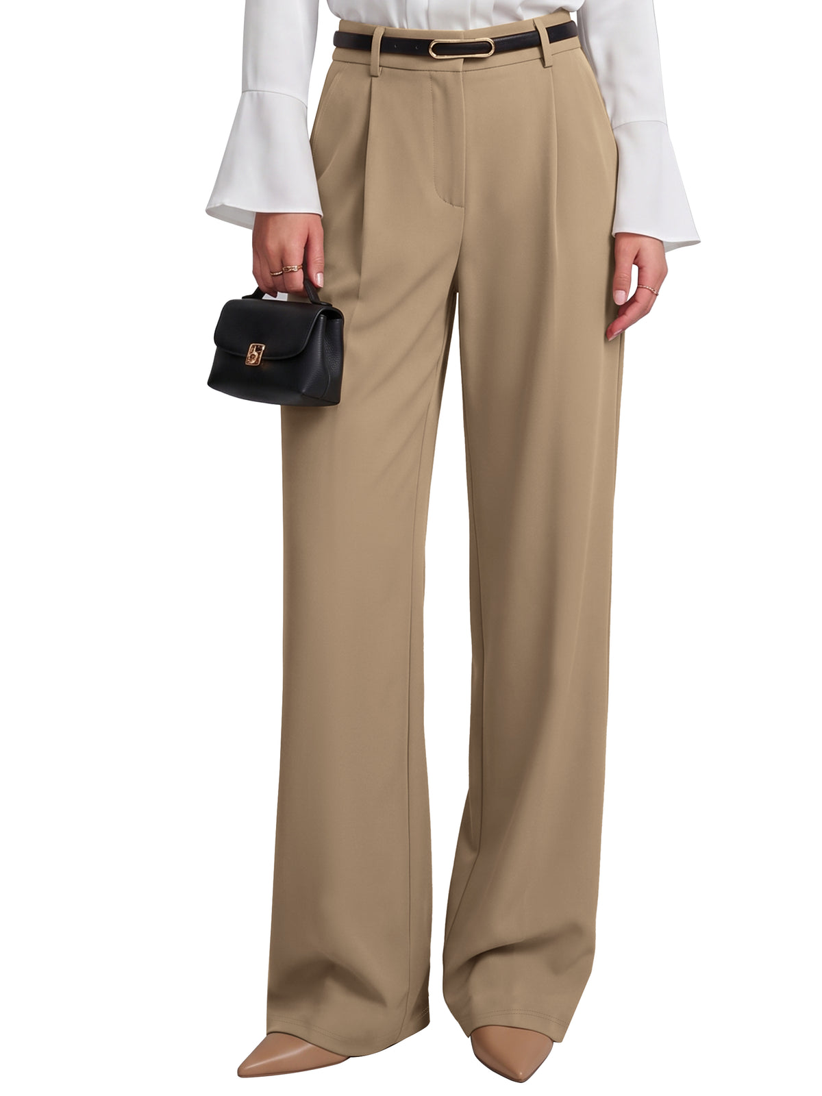 Sunzel Women's Wide Leg Dress Pants with Pockets Business Casual Trousers