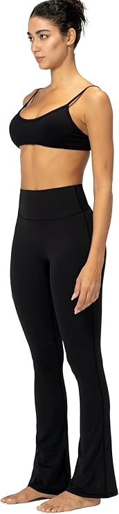 Sunzel No Front Seam Mini Flare Leggings for Women, Invisible Butt Scrunch Flared Yoga Pants with Tummy Control