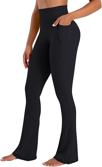 Sunzel No Front Seam High Waist Mini Flare Leggings for Women with Pockets | Hidden Butt Lifting Scrunch, Tummy Control, Mini Flare, Buttery Soft, High Stretchy, Squat Proof, Yoga Workout Everyday Wear