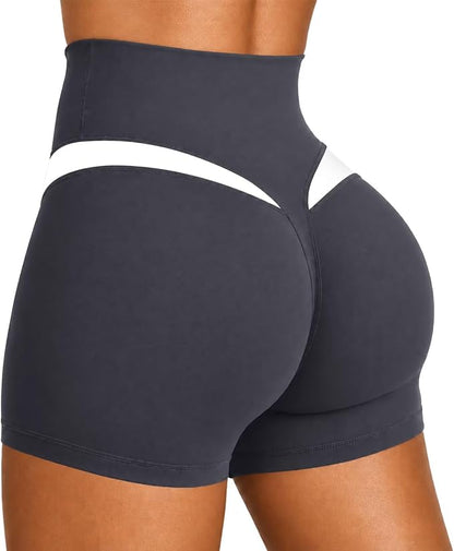Sunzel Women No Front Seam Biker Shorts High Waist Squat Proof Yoga Short | 2.5"/4"/6"/9" Inseam, Colorblock Design, Tummy Control, Buttery Soft, Compression, Butt Lifting, 4-way Stretch, Gym Workout