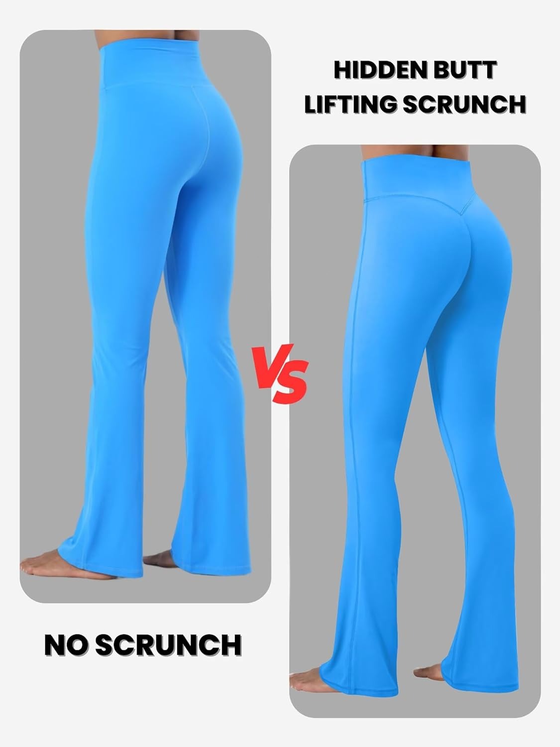Sunzel No Front Seam Crossover Flare Leggings for Women Hidden Butt Lifting Scrunch Tummy Control Mini Flared Yoga Pants