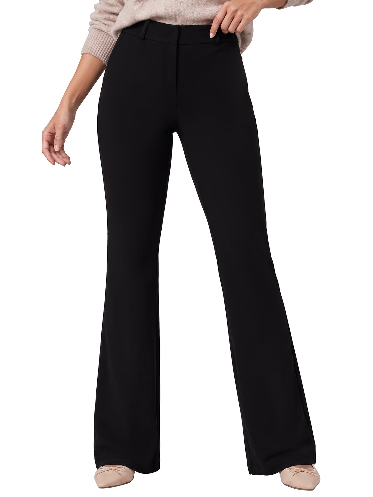 Sunzel Womens Mini Flare Dress Pants Hidden Butt Scrunch Work Trouser