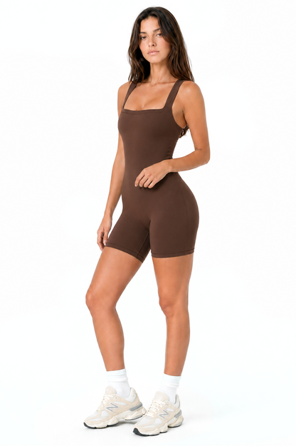 Sunzel Buttery Soft Shorts Sports Women's Square Neck Butt Lift Bodysuit
