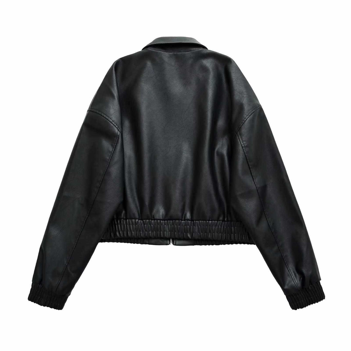 TRENDY URBAN STREET CASUAL JACKET – Lightweight, Oversized PU-Feel Outerwear with Pockets, Breathable & Wrinkle-Resistant for Everyday City Wear