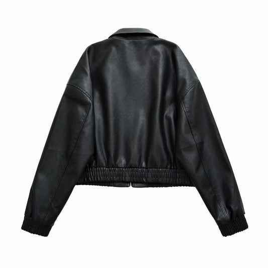 TRENDY URBAN STREET CASUAL JACKET – Lightweight, Oversized PU-Feel Outerwear with Pockets, Breathable & Wrinkle-Resistant for Everyday City Wear