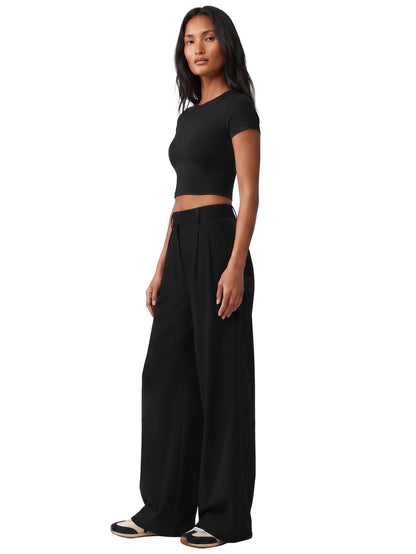 Sunzel Pleated Wide Leg Dress Pants for Women High Waisted Workout Trousers
