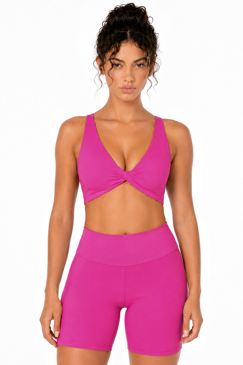 Sunzel Women's V-Neck Twist Sports Bra Low Impact with Removable Pads Cross Backless Straps Going Out Casual Padded Bralette