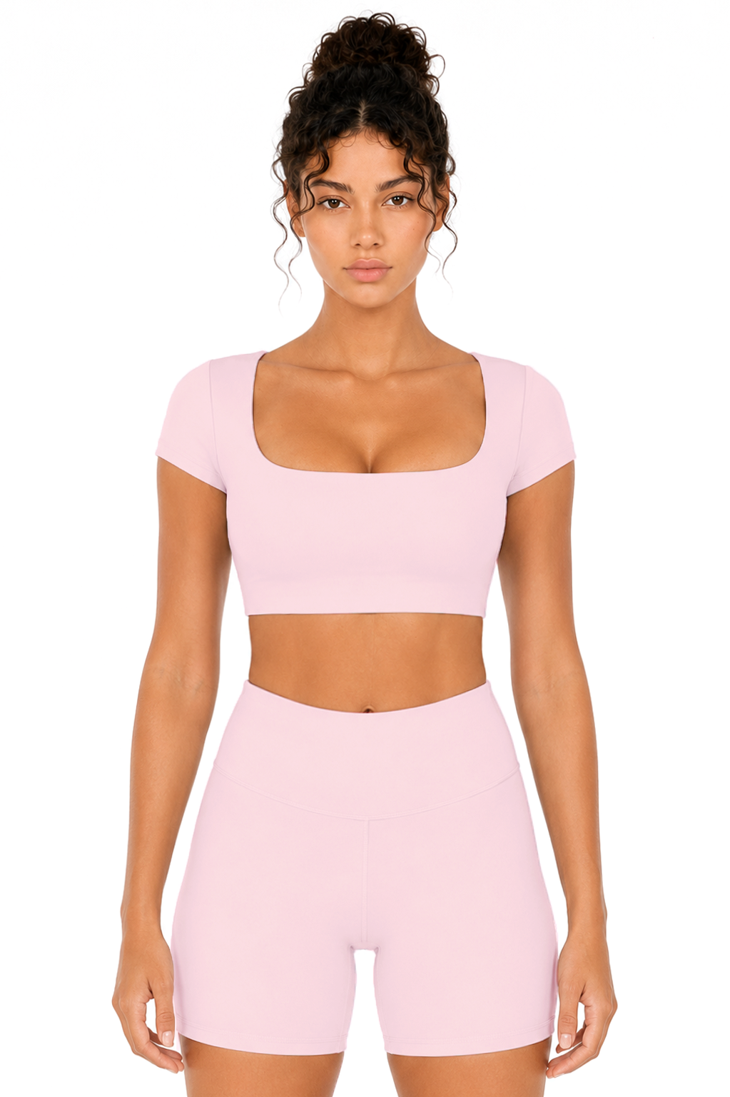 Sunzel Womens Short Sleeve Crop Top with Built in Bra Athletic Yoga T Shirt Casual Fitted Workout Gym Active Tee with Padding