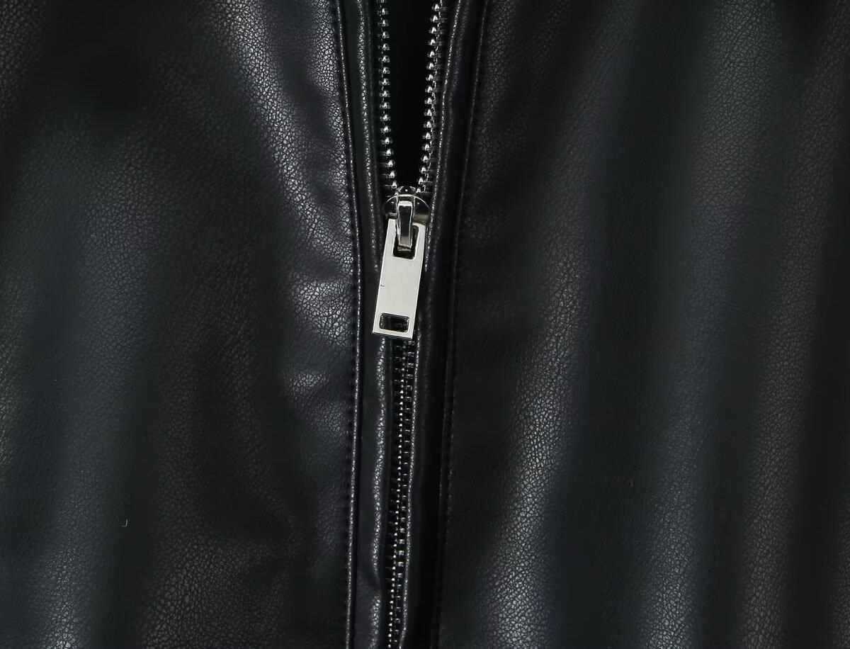 Sunzel Womens Faux Leather Bomber Jacket Oversized Zip Up Fall Coat with Pockets Casual Smoothing Flight Style Outerwear
