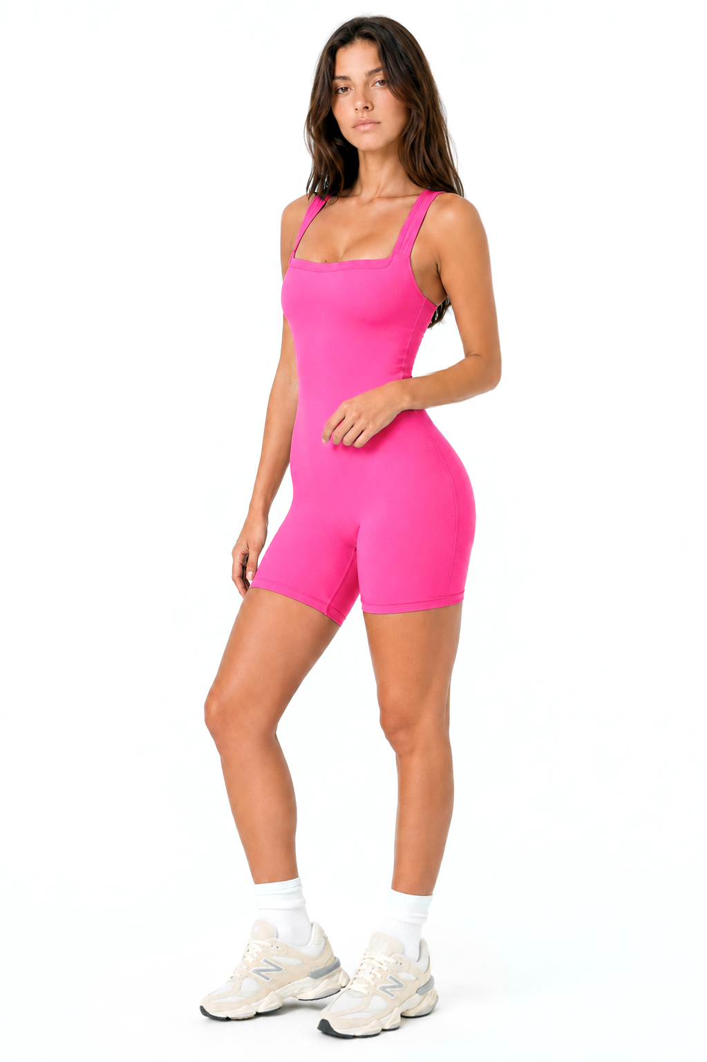 Sunzel Buttery Soft Shorts Sports Women's Square Neck Butt Lift Bodysuit
