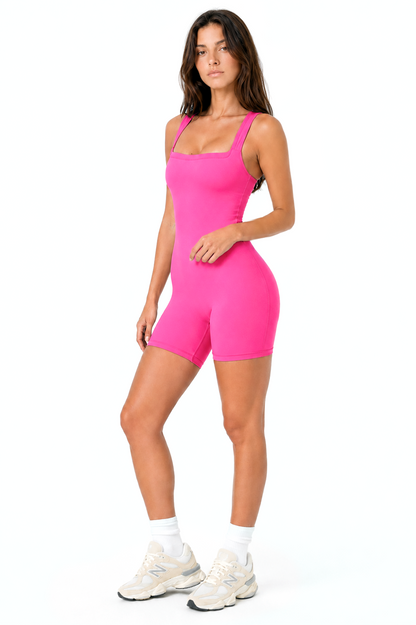 Sunzel Buttery Soft Shorts Sports Women's Square Neck Butt Lift Bodysuit