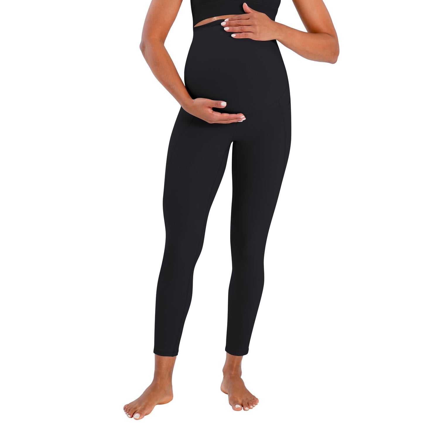 Funidos Maternity leggings Yoga Pants with Pockets High Waisted Over The Belly Buttery Soft Workout Leggings for Women Stretchy Pregnancy Activewear