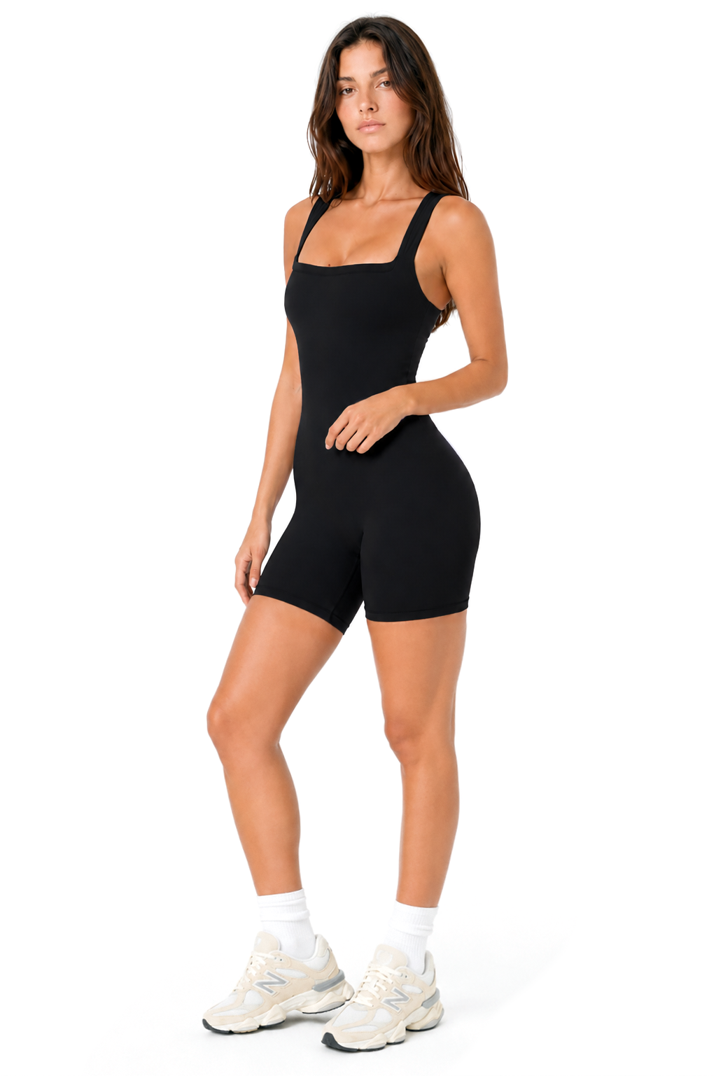 Sunzel Buttery Soft Shorts Sports Women's Square Neck Butt Lift Bodysuit