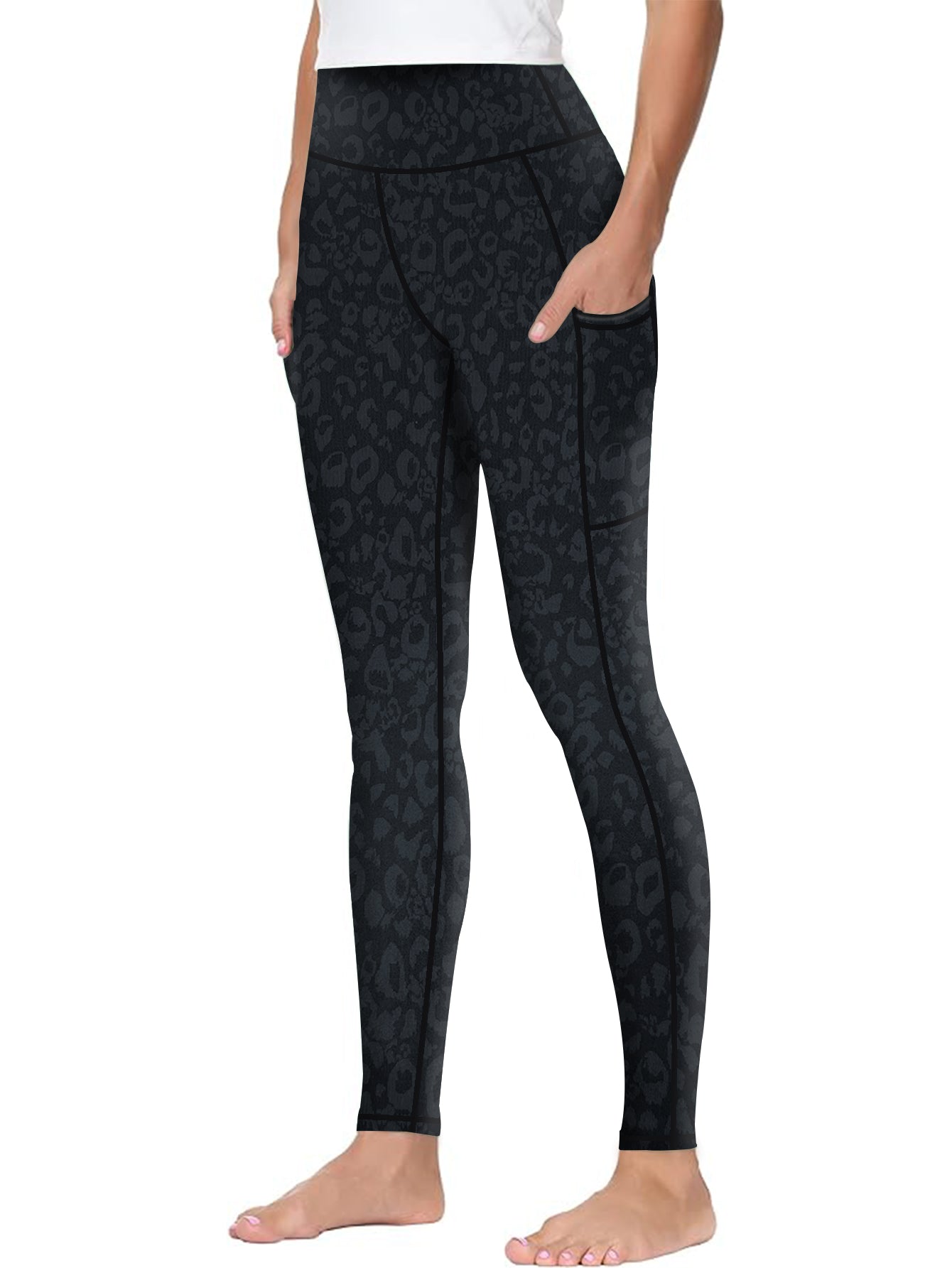 High-Waist Yoga Pants with Side Pocket Stretchable Comfortable Workout Leggings for Women Available in S-XXL Perfect for Yoga Gym and Daily Wear