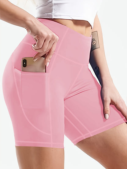 Plus Size 5XL High-Waisted Yoga Shorts for Women Tummy Control Workout Shorts with Phone Pocket Moisture-Wicking Fabric for Running Gym Yoga