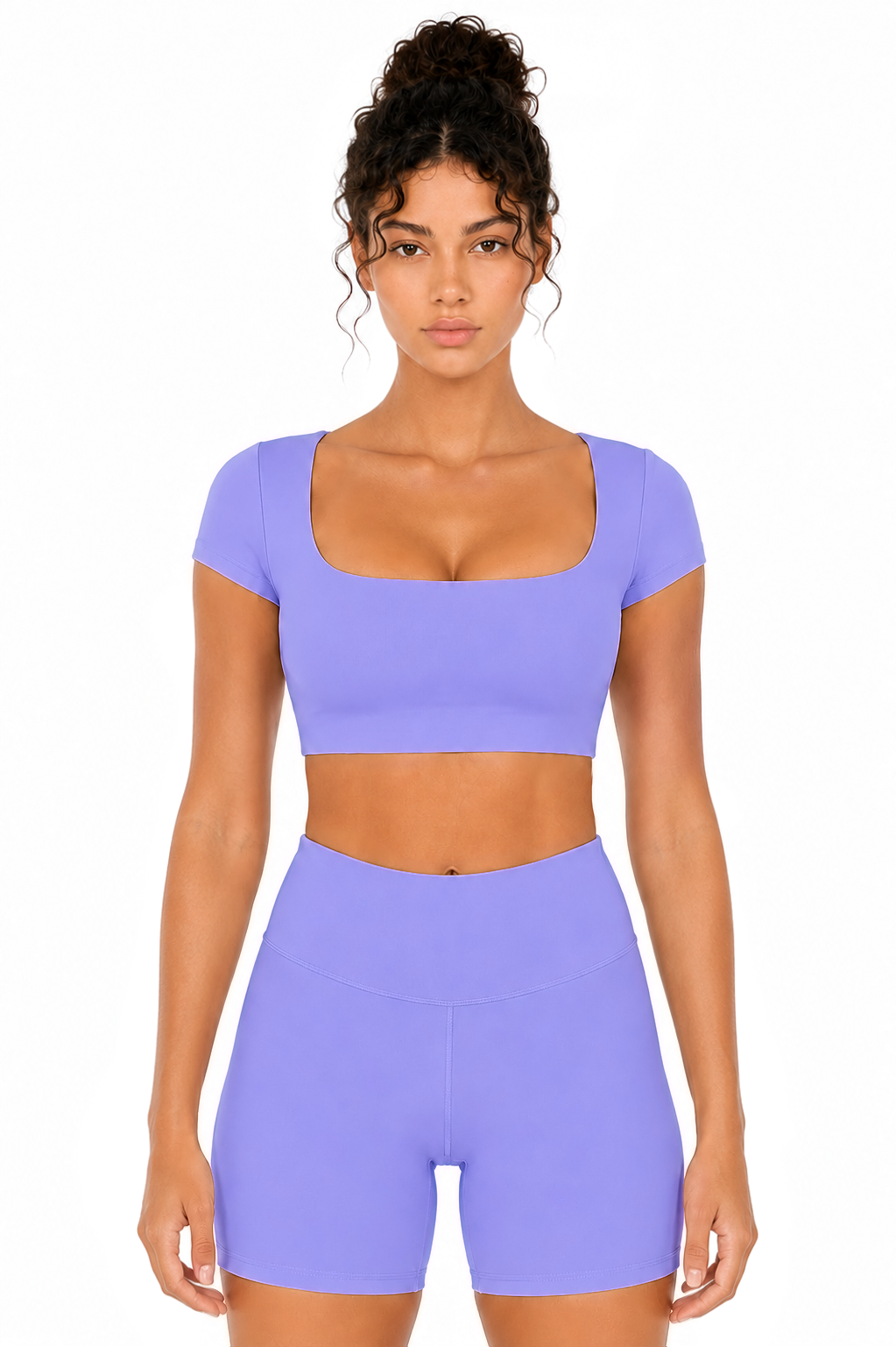 Sunzel Womens Short Sleeve Crop Top with Built in Bra Athletic Yoga T Shirt Casual Fitted Workout Gym Active Tee with Padding
