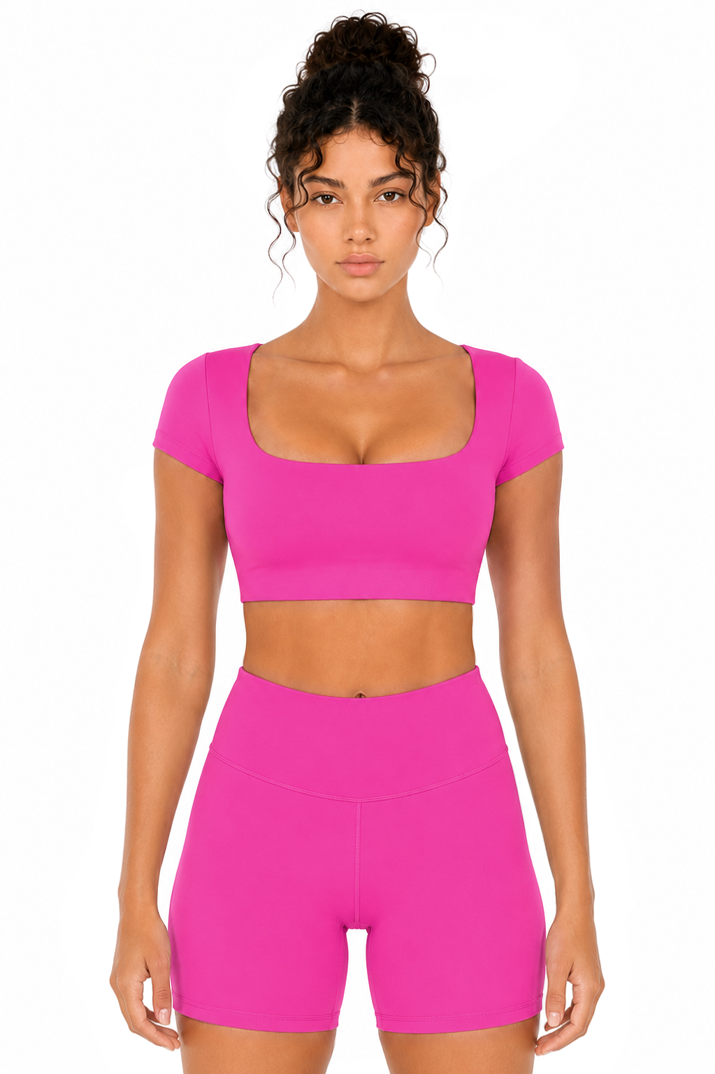 Sunzel Womens Short Sleeve Crop Top with Built in Bra Athletic Yoga T Shirt Casual Fitted Workout Gym Active Tee with Padding