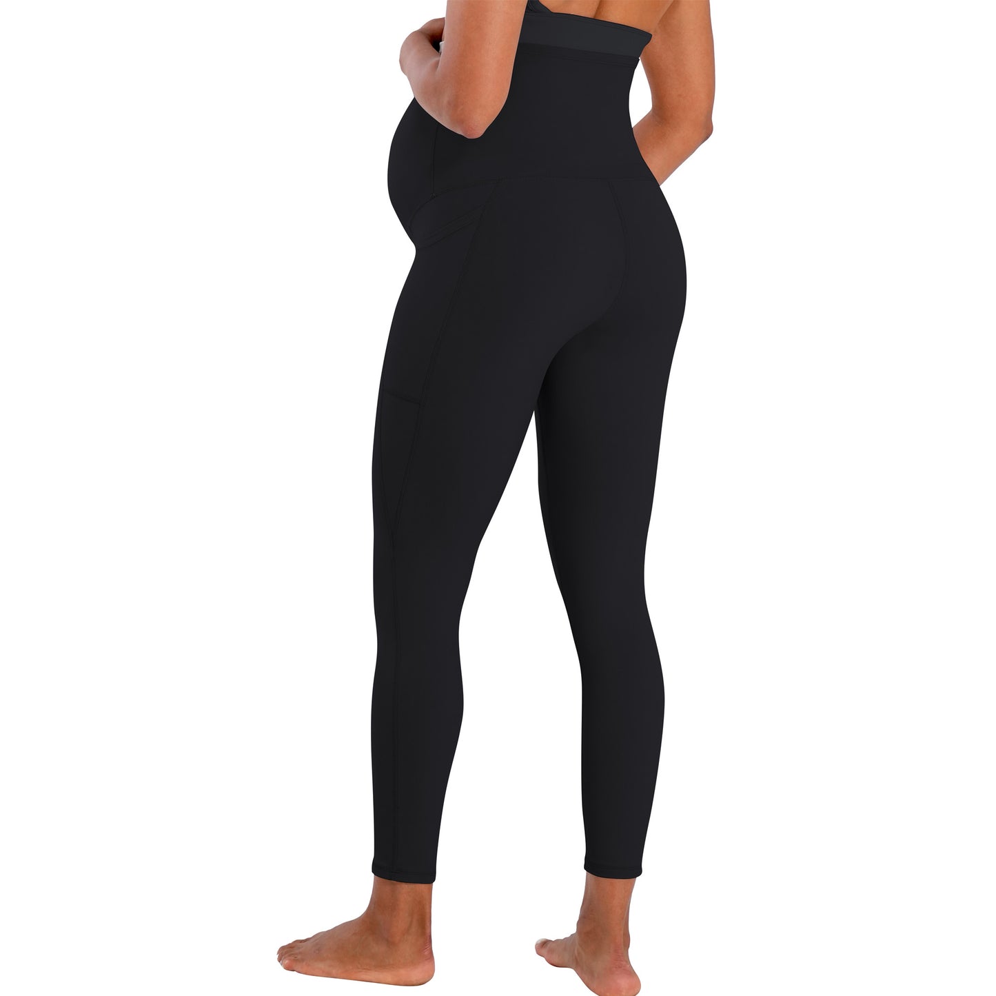Funidos Maternity leggings Yoga Pants with Pockets High Waisted Over The Belly Buttery Soft Workout Leggings for Women Stretchy Pregnancy Activewear