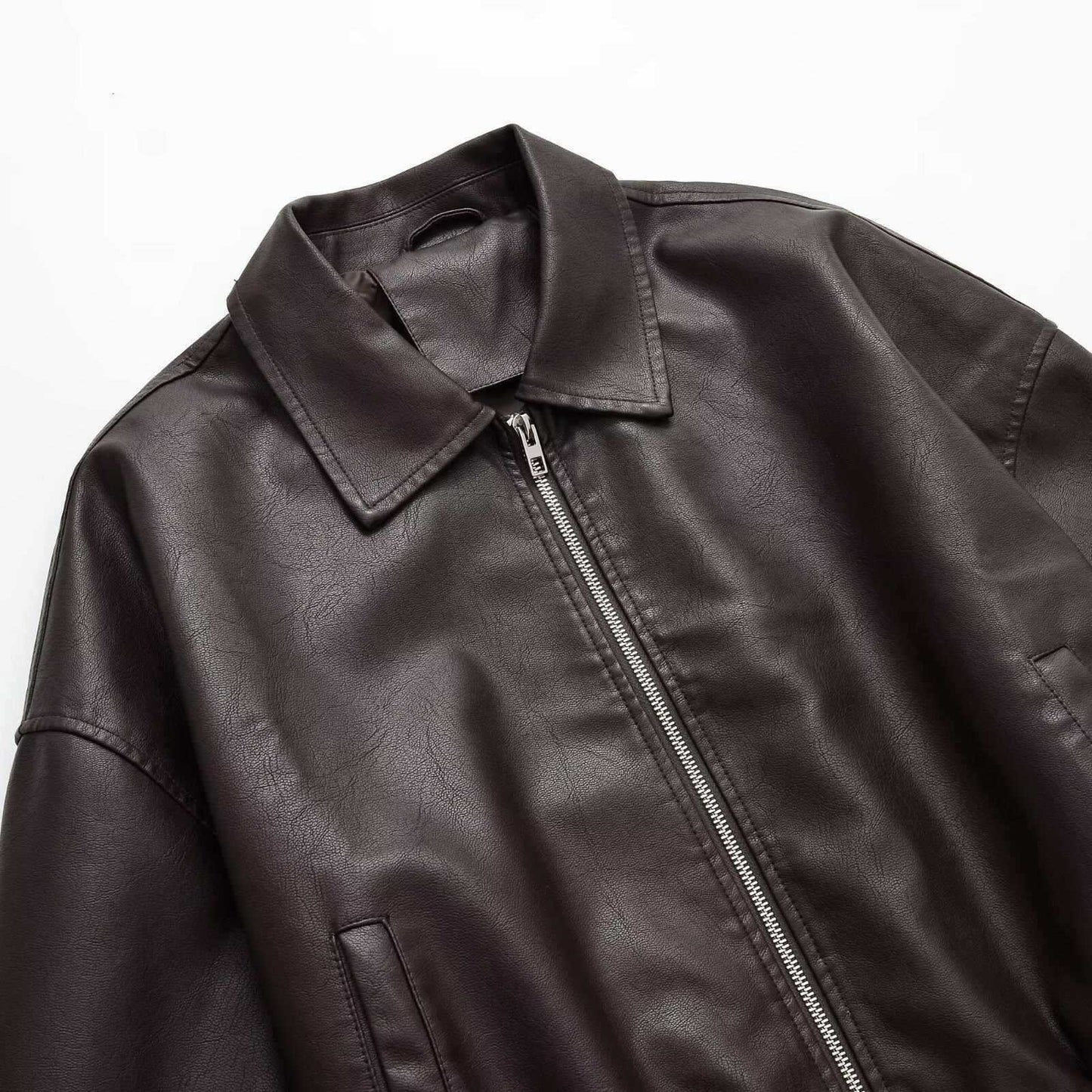 TRENDY URBAN STREET CASUAL JACKET – Lightweight, Oversized PU-Feel Outerwear with Pockets, Breathable & Wrinkle-Resistant for Everyday City Wear