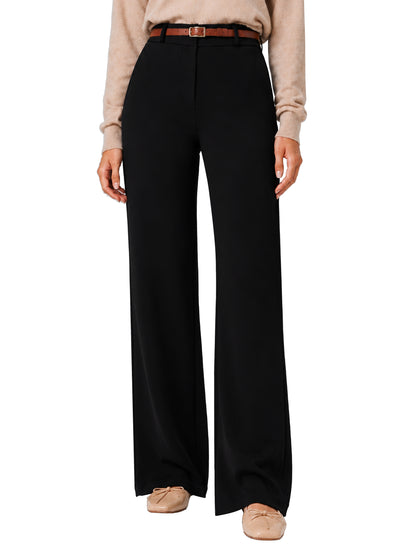 Sunzel Womens Stretch Wide Leg Dress Pants Hidden Butt Scrunch Work Trouser
