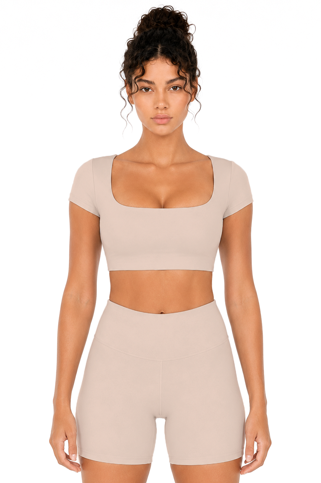 Sunzel Womens Short Sleeve Crop Top with Built in Bra Athletic Yoga T Shirt Casual Fitted Workout Gym Active Tee with Padding